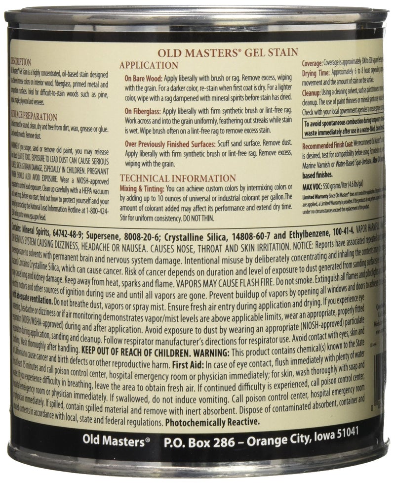 Old Masters 24994 Interior/Exterior Gel Stain Red Mahgony - Image 2